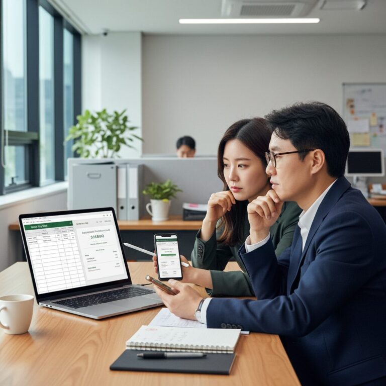 3월 급여명세서와 퇴직연금 계좌를 함께 확인하는 모습