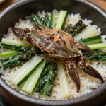 싱싱한 멍게와 채소가 어우러진 멍게비빔밥 접시