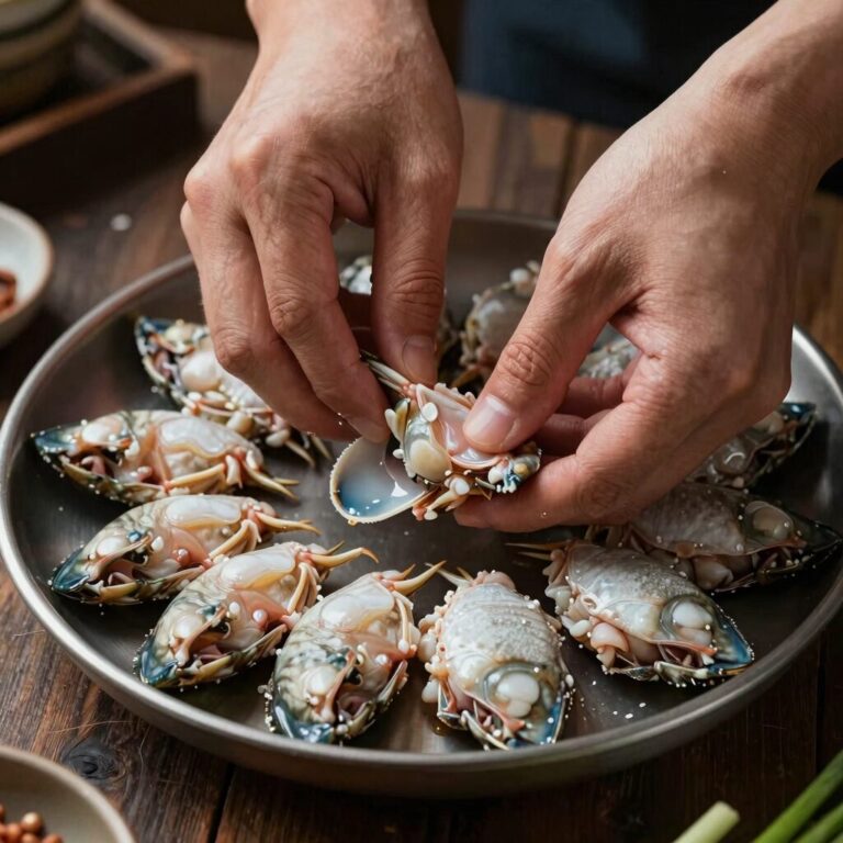 손질된 멍게 살이 체반에 담겨 있는 모습