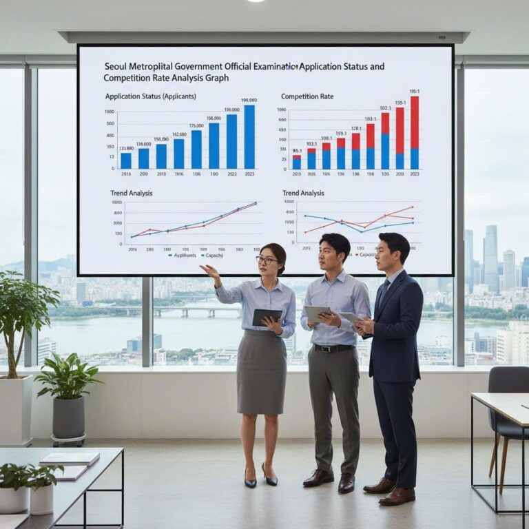 서울시 공무원 시험 접수 현황과 경쟁률 분석 그래프