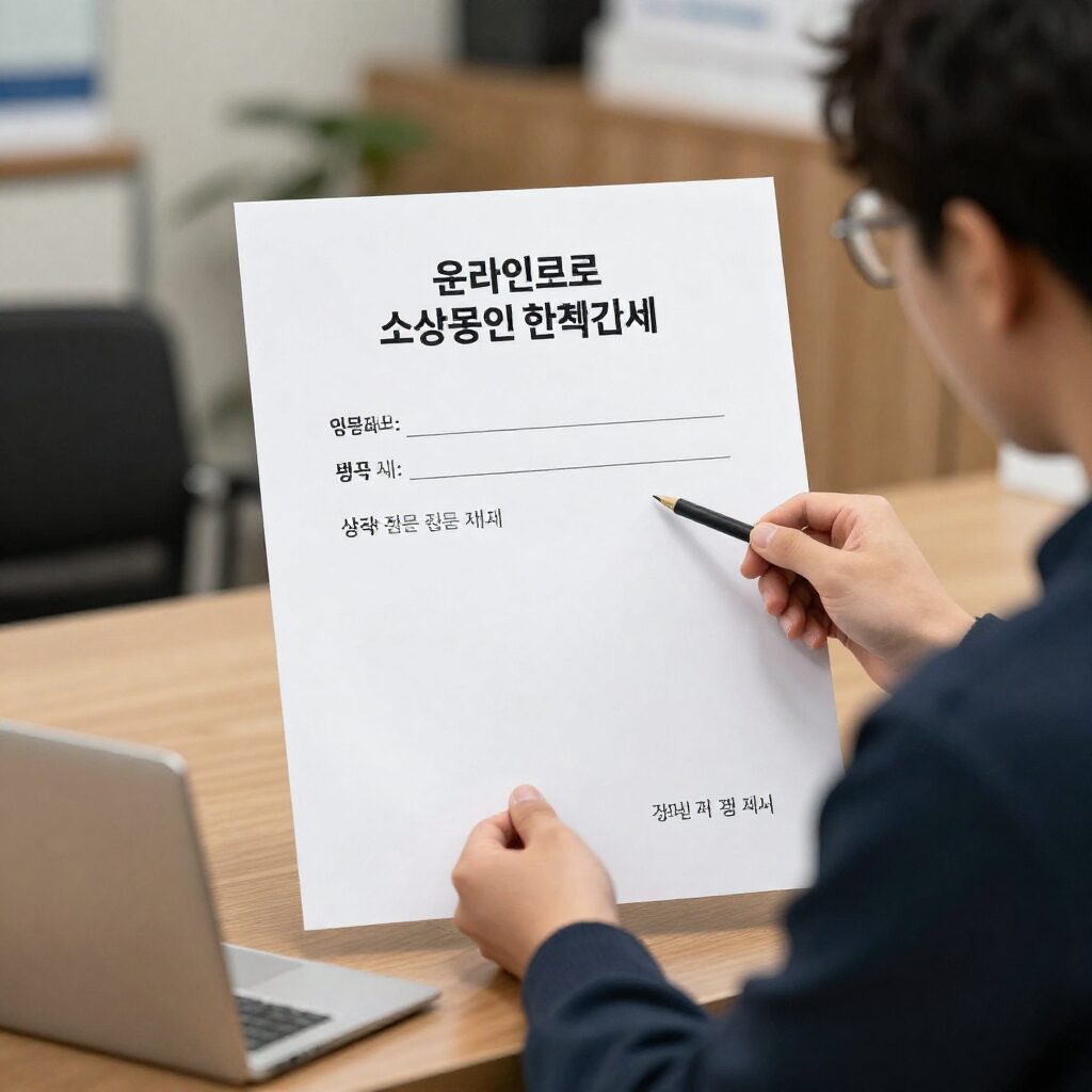 온라인으로 소상공인확인서 발급 절차를 진행하는 모습