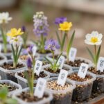 봄꽃 종류와 키우는 방법 완벽 정리 작은 플라스틱 포트에 뿌려진 다양한 봄꽃 씨앗과 이름표