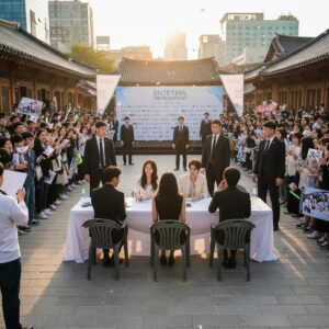 전주 엔떼피아 광장에서 열린 팬사인회 장소를 상상한 이미지