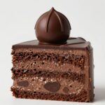 뚜레쥬르 두바이 초코 케이크 뚜초케의 층층이 쌓인 단면과 위의 초콜릿 뚜껑