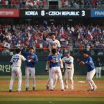 2026 WBC 한국 대표팀이 체코와의 경기에서 승리한 후 선수들이 기뻐하는 모습