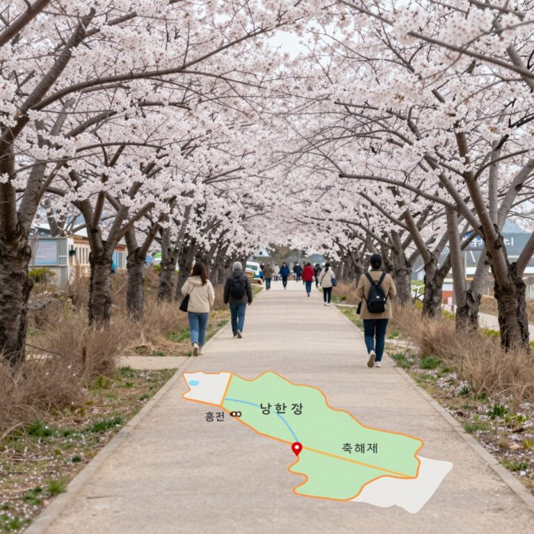 여주 흥천 남한강 벚꽃축제 행사장 위치와 벚꽃길 지도