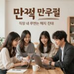 만우절 장난의 역사와 현대적 즐기는 법 직장 내 만우절 이벤트 포스터와 웃고 있는 동료들