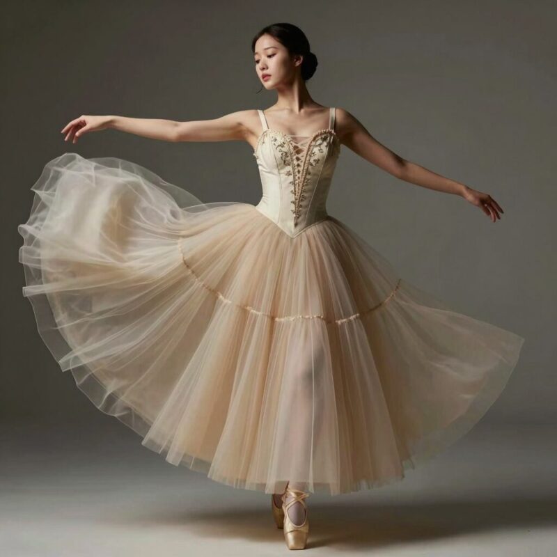 발레 쉬폰 스커트 선택과 스타일링 방법 1 발레 쉬폰 스커트와 레오타드 코디 예시