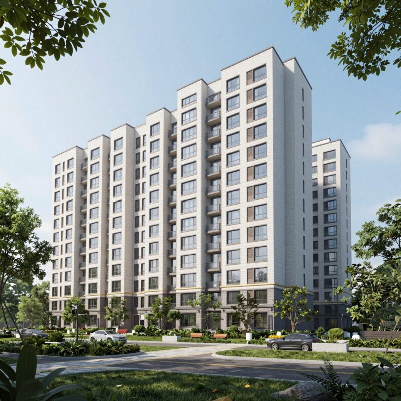 의왕 청계포레스트 아파트 단지 외관과 주변 자연 환경