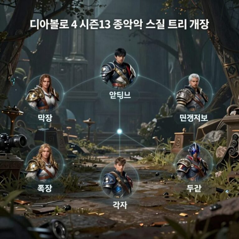 디아블로4 시즌13 증오의 군주 스킬 트리 개편 화면으로 액티브 스킬 중심으로 변경된 모습