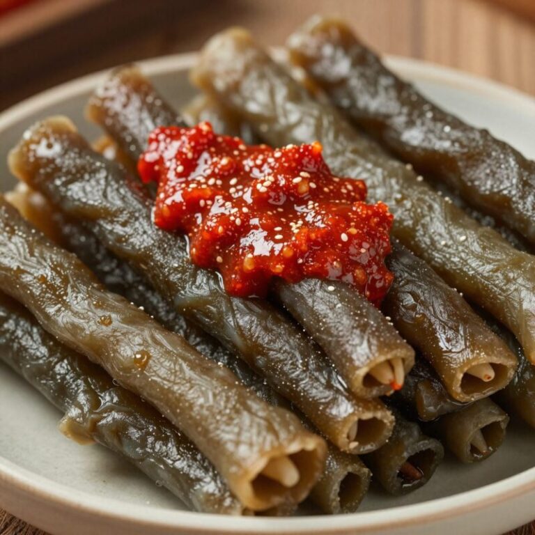 데쳐서 초고추장에 찍어 먹는 엄나무순 숙회