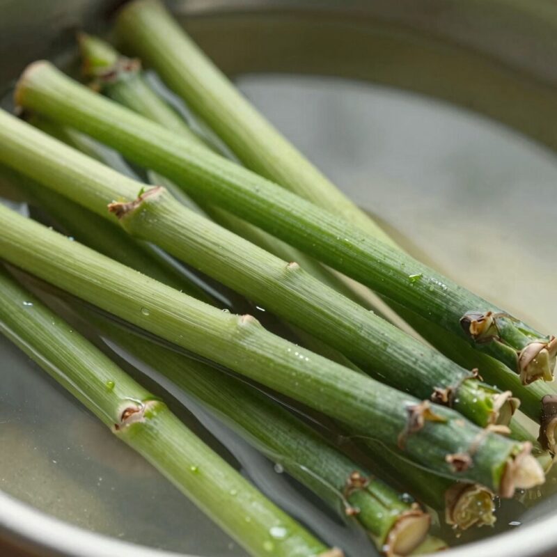 엄나무순의 다양한 별명과 맛있는 무침 요리법 1 데쳐서 찬물에 헹군 엄나무순, 선명한 초록색을 띠고 있음