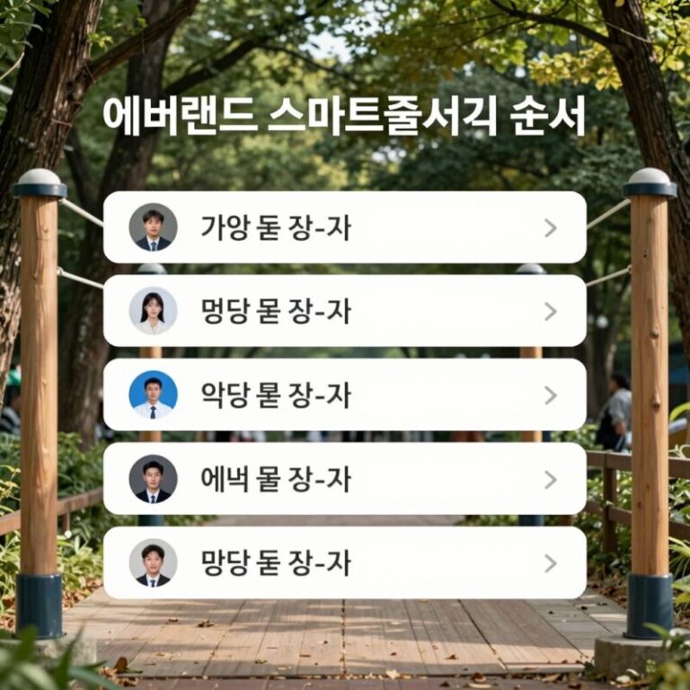 에버랜드 스마트줄서기 예약 순서와 명당 동선 설명 이미지
