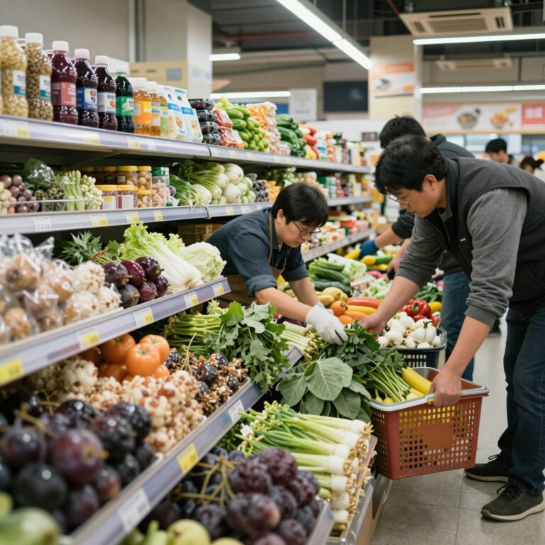 고유가 재난지원금으로 지역 마트에서 장보는 모습