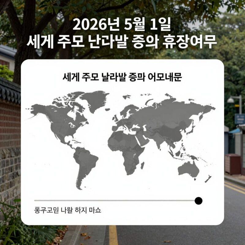 2026년 5월 1일 세계 주요 국가별 증시 휴장 여부 비교 표