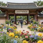 고양국제꽃박람호 입구와 환영 포토존 전경