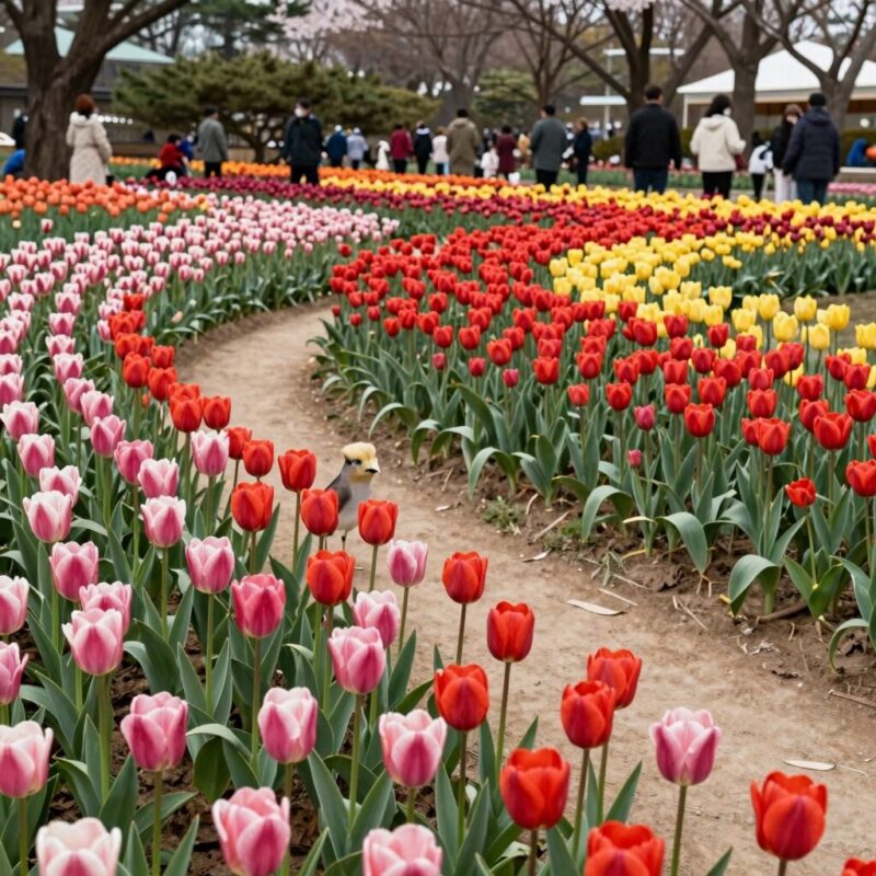 고양꽃박람회 튤립 정원의 화려한 꽃밭 풍경