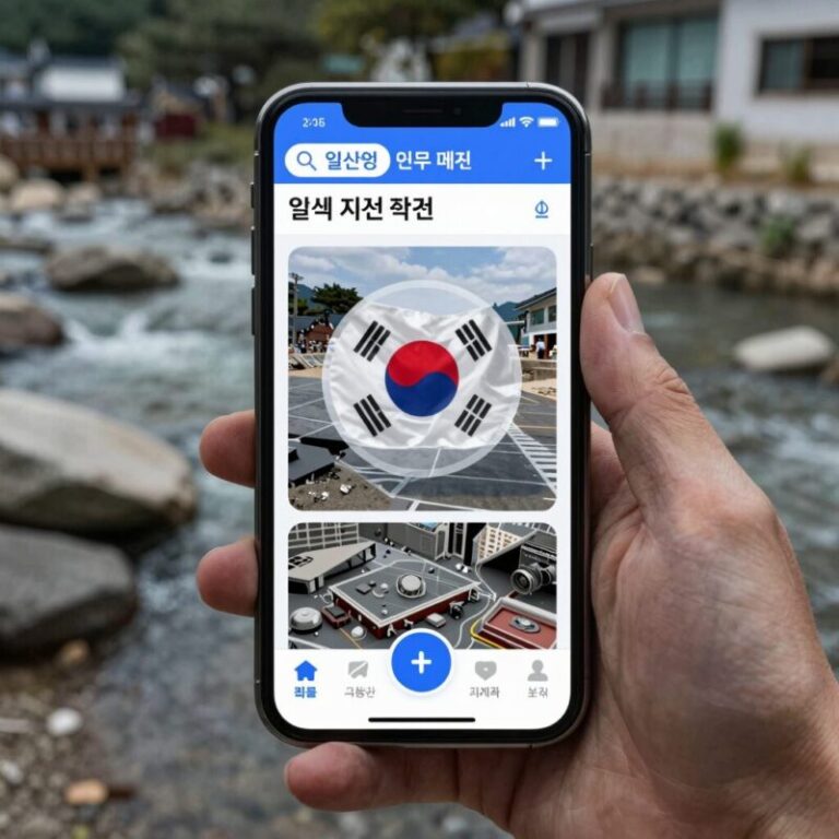 일본 지진 안전을 위한 스마트폰 어플리케이션 화면