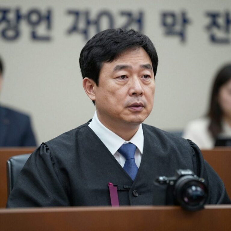 정재인 검사가 서울중앙지방법원에서 박성재 전 장관에게 징역 20년을 구형하며 논고하는 모습