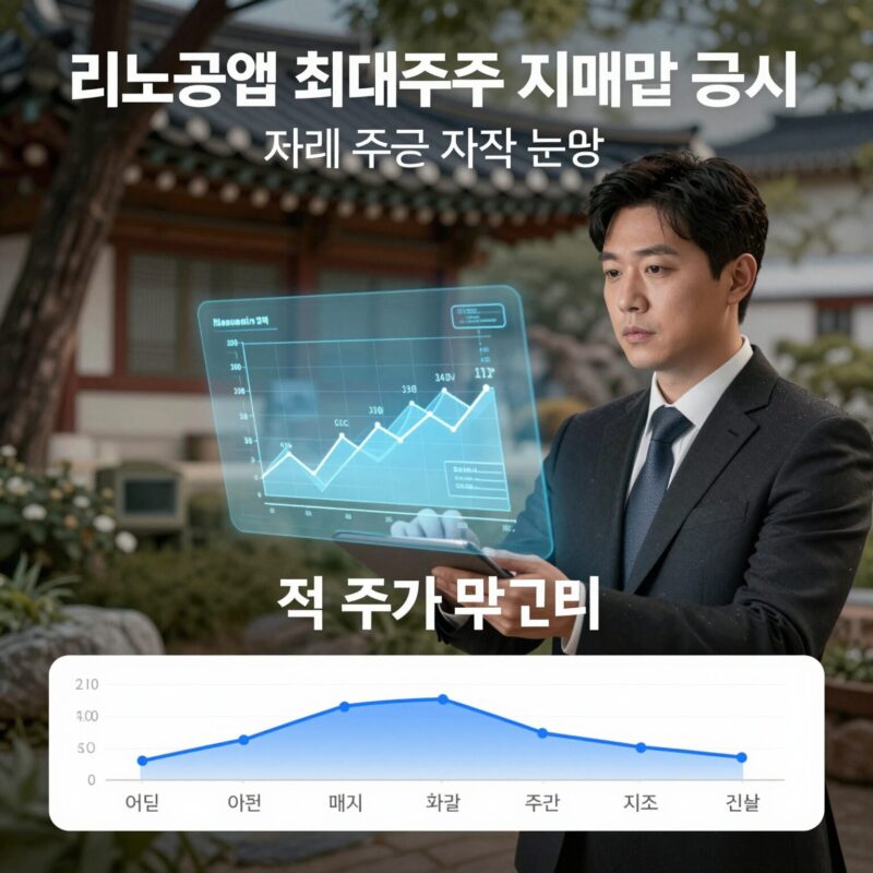 리노공업 최대주주 지분 매각 공시 이미지 차트 분석
