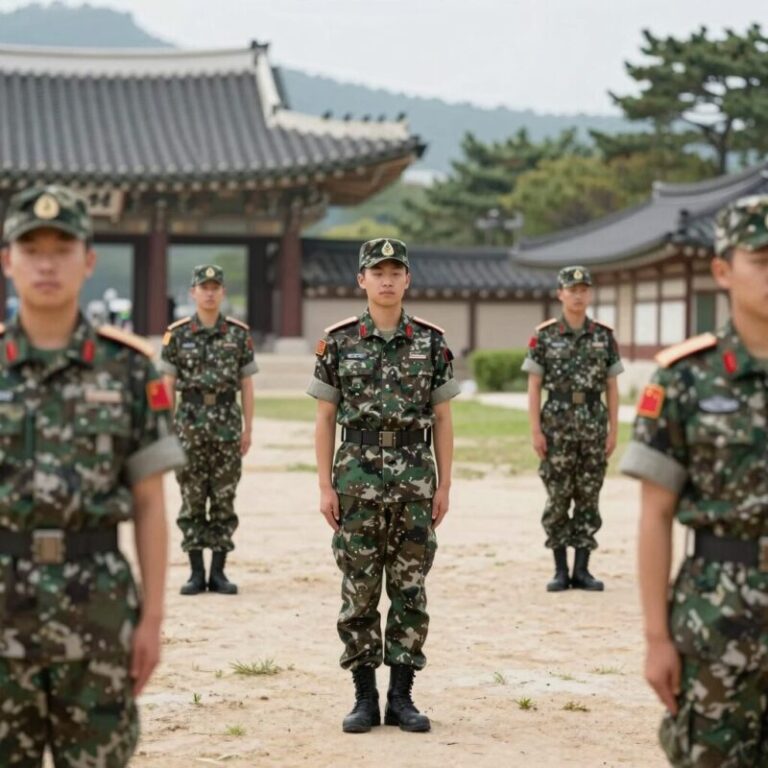 군의관 후보생들이 훈련소에서 기초 군사 훈련을 받는 모습