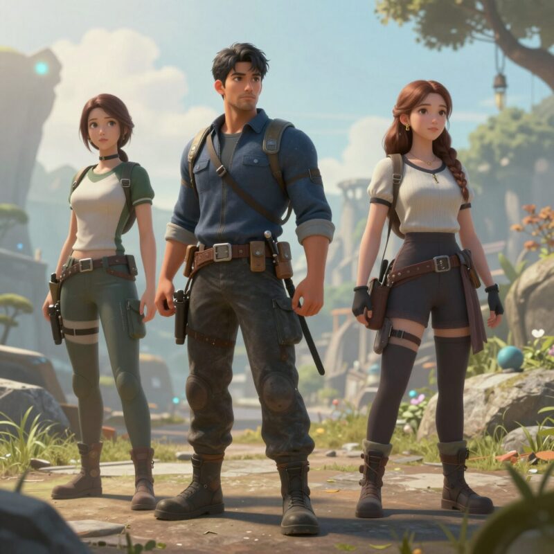 몬길 스타다이브 게임 내 에스데와 플레아 캐릭터 일러스트