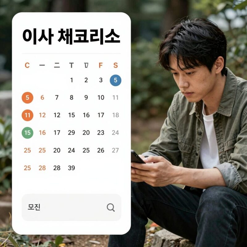 이사 체크리스트와 달력 사진