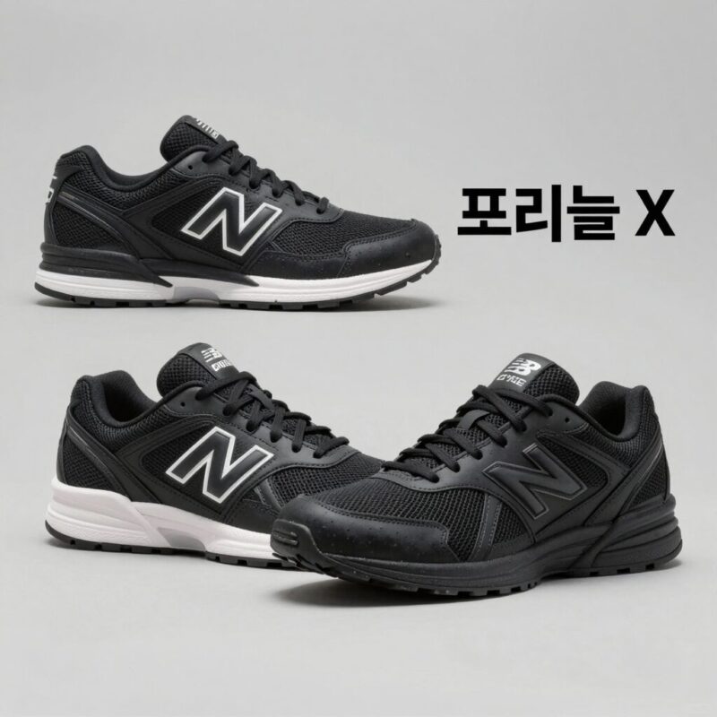 뉴발란스 프리들 920 블랙과 프리들 X 블랙 나란히 비교한 사진으로 좌우 디자인과 실루엣 차이가 확연히 드러남
