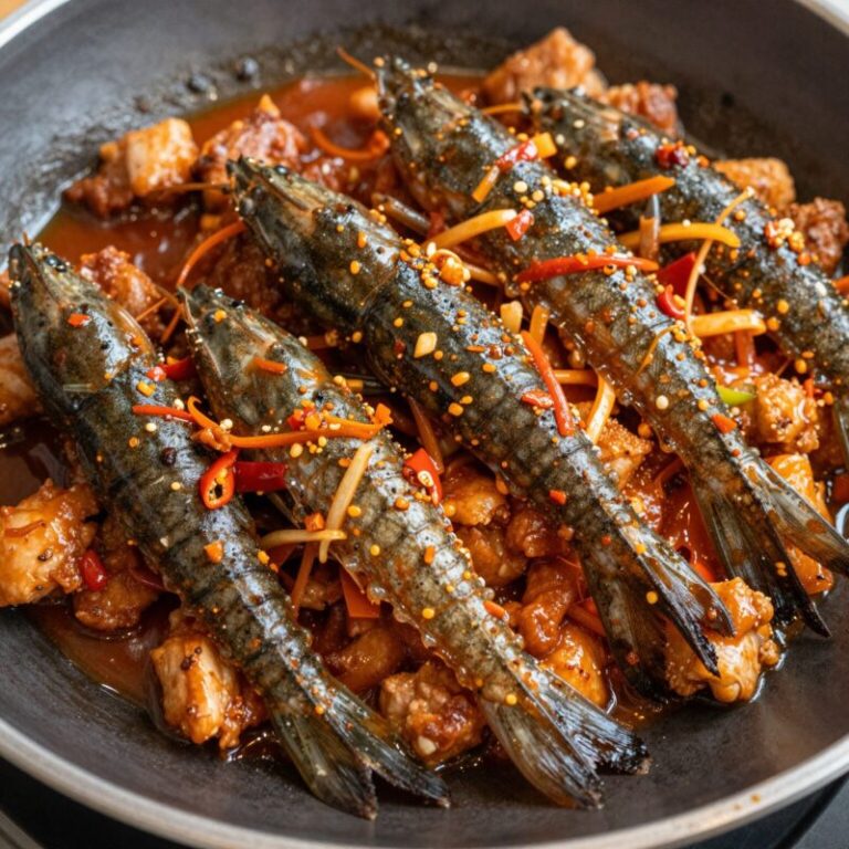 쭈꾸미와 삼겹살을 매콤하게 볶은 쭈삼볶음 요리 사진