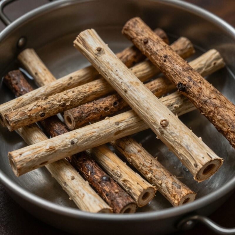 엄나무순 데치기와 맛있는 요리법 1 데쳐서 찬물에 헹군 엄나무순이 채반에 담겨 있는 모습