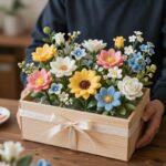 어버이날카네이션 비누꽃 용돈박스와 생화 바구니 선물 세트 구성