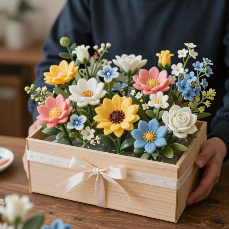 어버이날카네이션 비누꽃 용돈박스와 생화 바구니 선물 세트 구성