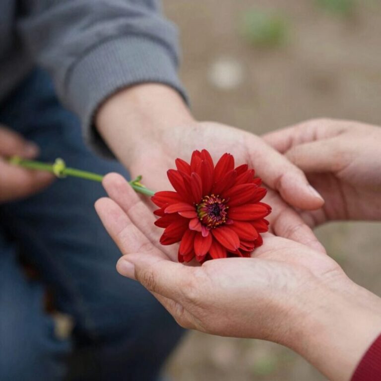 빨간 카네이션과 부모님의 손, 어버이날 기념 이미지