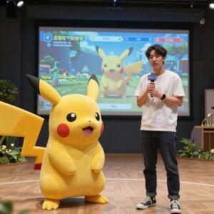 포켓몬 챔피언스에서 NPC 루콜라와의 스카우트 장면