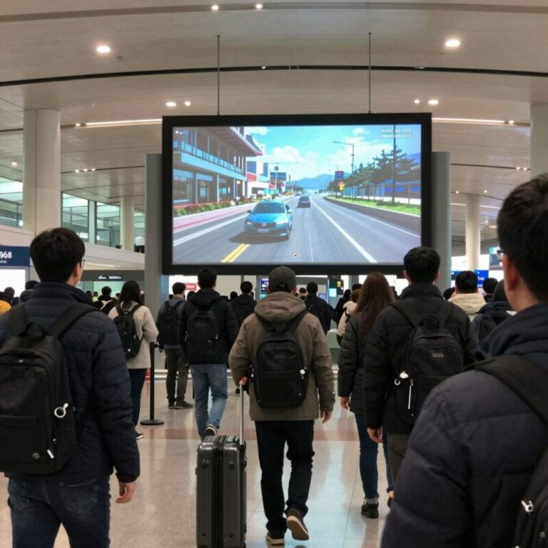 꾸이년 공항 도착 홀 내부 전경, 2026년 4월 촬영