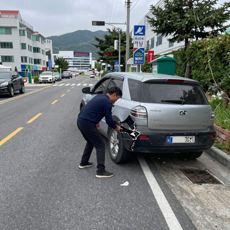 진주 CU 물류센터 앞 도로에서 발생한 사고 현장 개요도