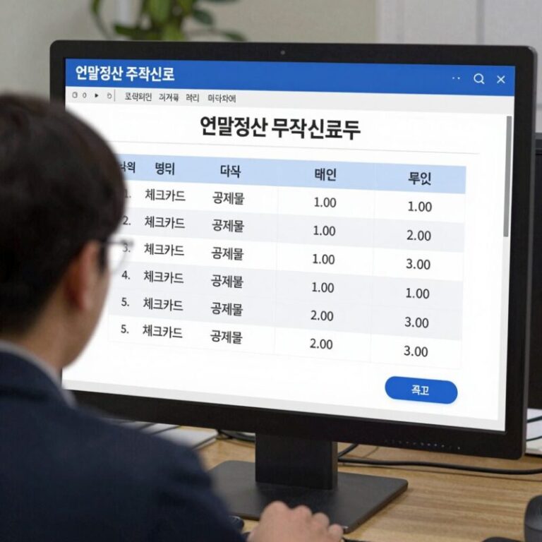 연말정산 수정신고 홈택스 화면과 체크카드 공제율 비교표