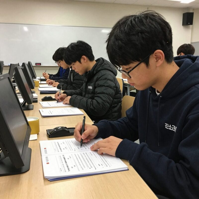 6월 평가원 모의고사 핵심 체크 1 2026년 6월 평가원 모의고사 시험장에서 준비물과 전략을 점검하는 학생의 모습
