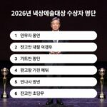 2026년 백상예술대상 수상자 명단 트로피와 무대