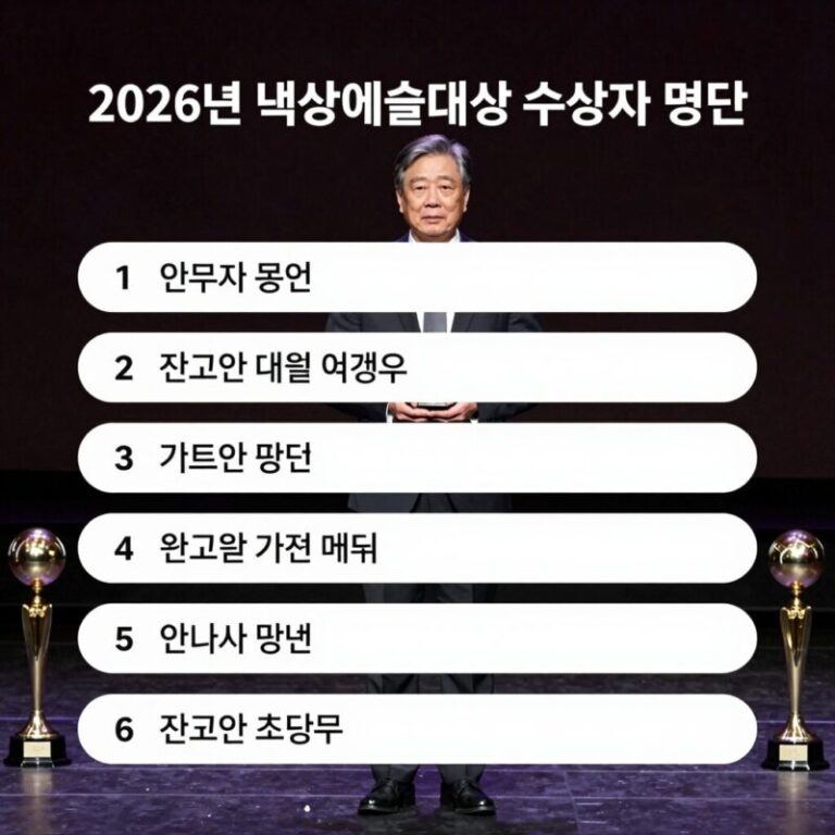2026년 백상예술대상 수상자 명단 트로피와 무대
