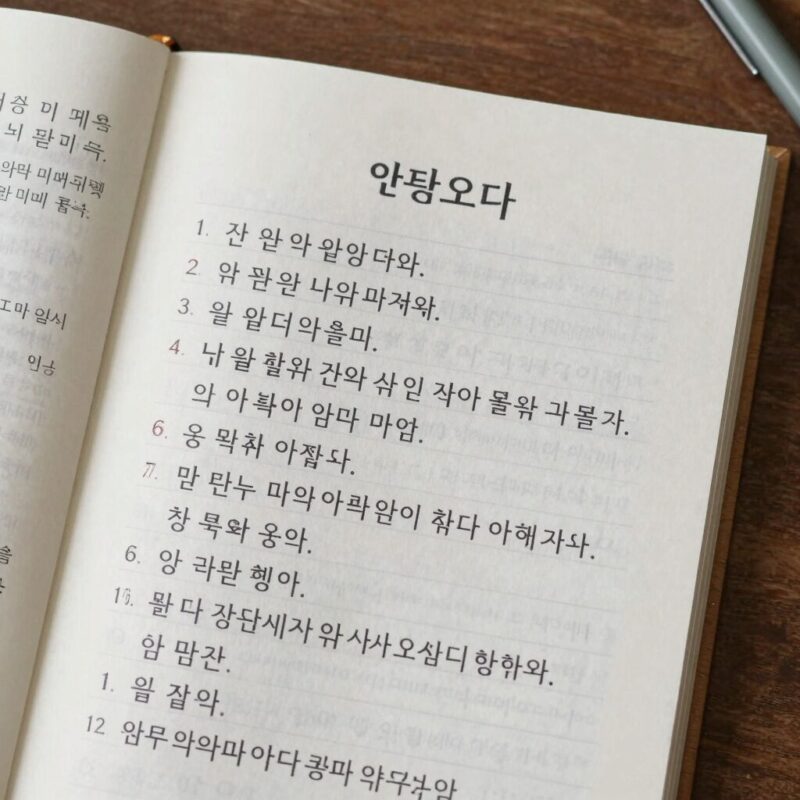6월 모의고사 영어 시험지와 오답 노트를 복기하는 장면
