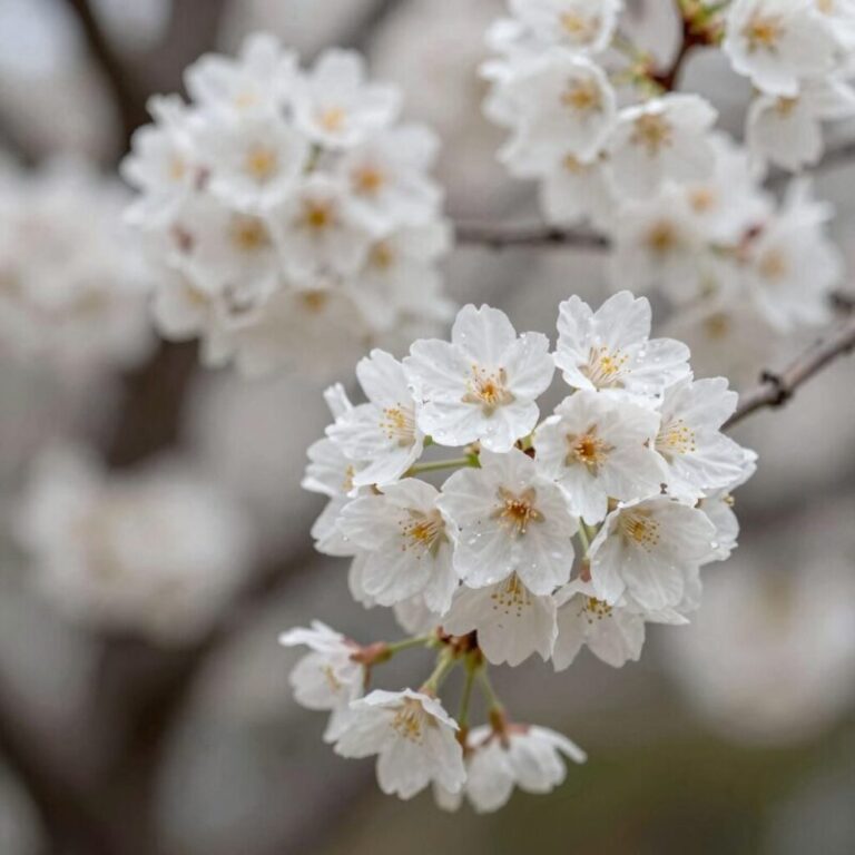 아카시아 꽃 효능을 설명하는 사진으로, 하얀 아카시아꽃이 만발한 나무와 꽃송이 클로즈업