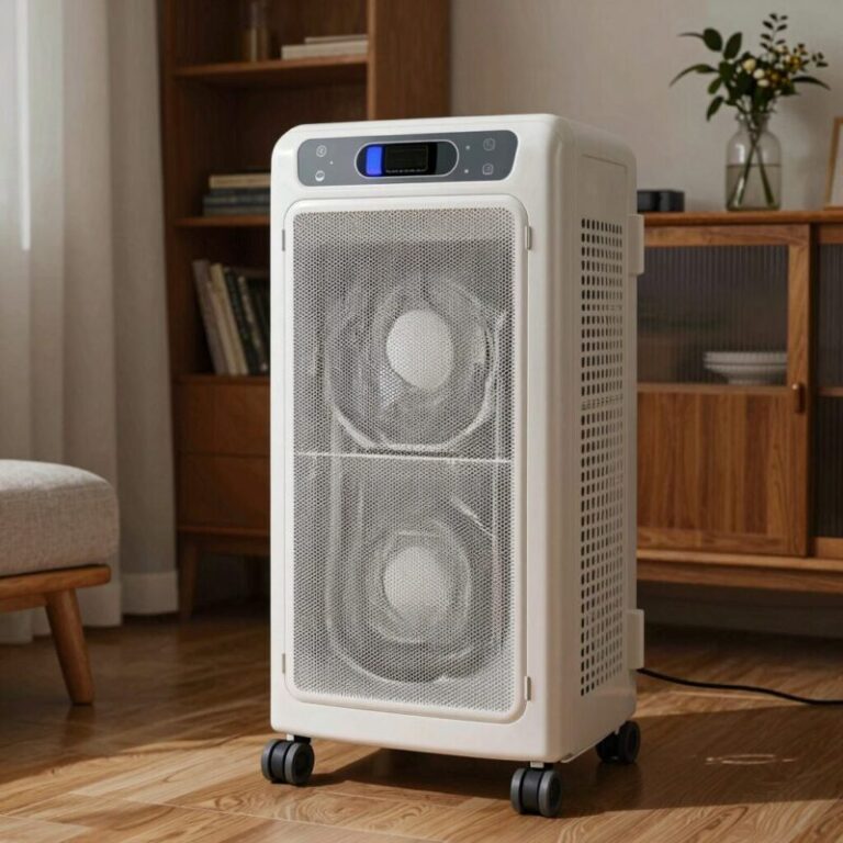 에어서큘레이터로 여름에는 에어컨 냉기를, 겨울에는 히터 온기를 순환시키는 모습