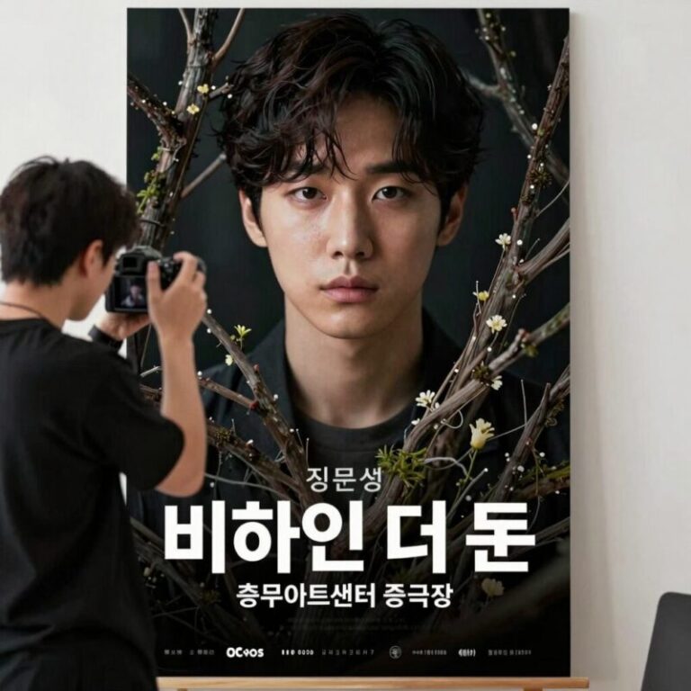 정문성 배우 비하인드 더 문 뮤지컬 포스터, 충무아트센터 중극장 블랙