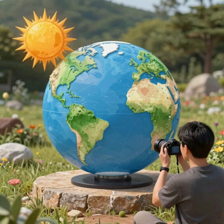지구공학 개념도: 태양복사관리와 탄소제거 기술을 표현한 일러스트