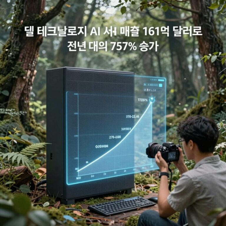 델 테크놀로지 AI 서버 매출 161억 달러로 전년 대비 757% 증가한 그래프