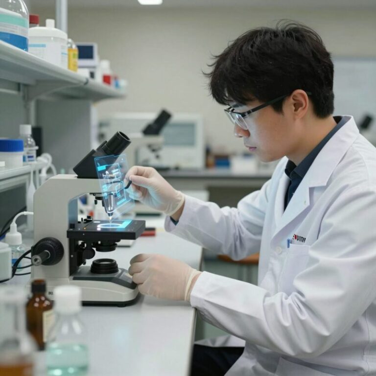 디앤디파마텍 연구소에서 연구원이 실험하는 모습