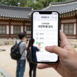 스마트폰으로 사전투표 장소를 확인하는 모습