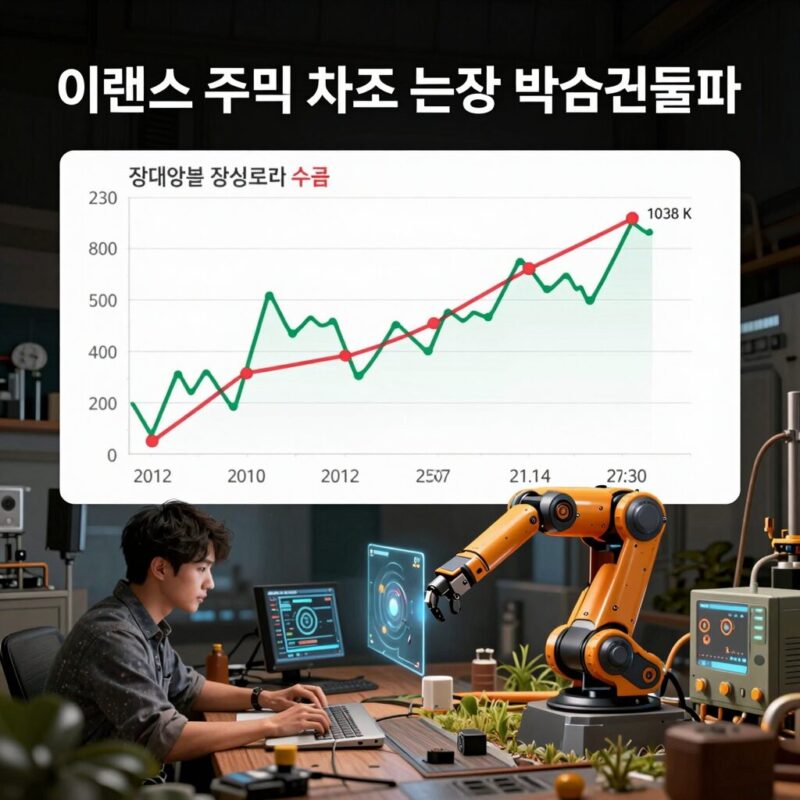 이랜시스 주가 차트 분석 박스권 돌파 장대양봉 삼성 로봇 수급