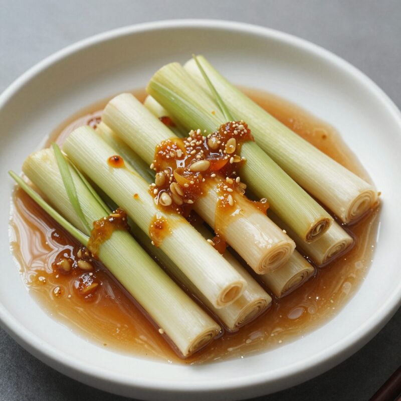 쫀득달콤 마늘쫑간장조림 만들기 1 마늘쫑간장조림 완성 접시